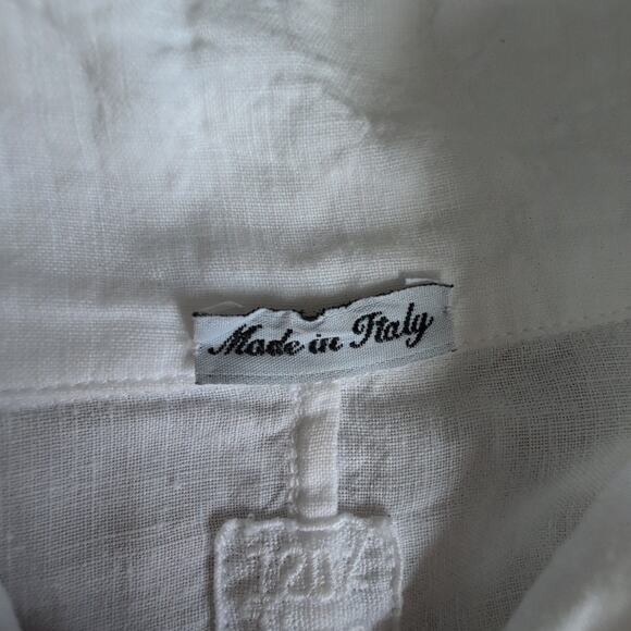 Made in Italy 100% Linen Flax Blazer Jacket Top White Size 46 US 10 - Classy - Picture 8 of 11